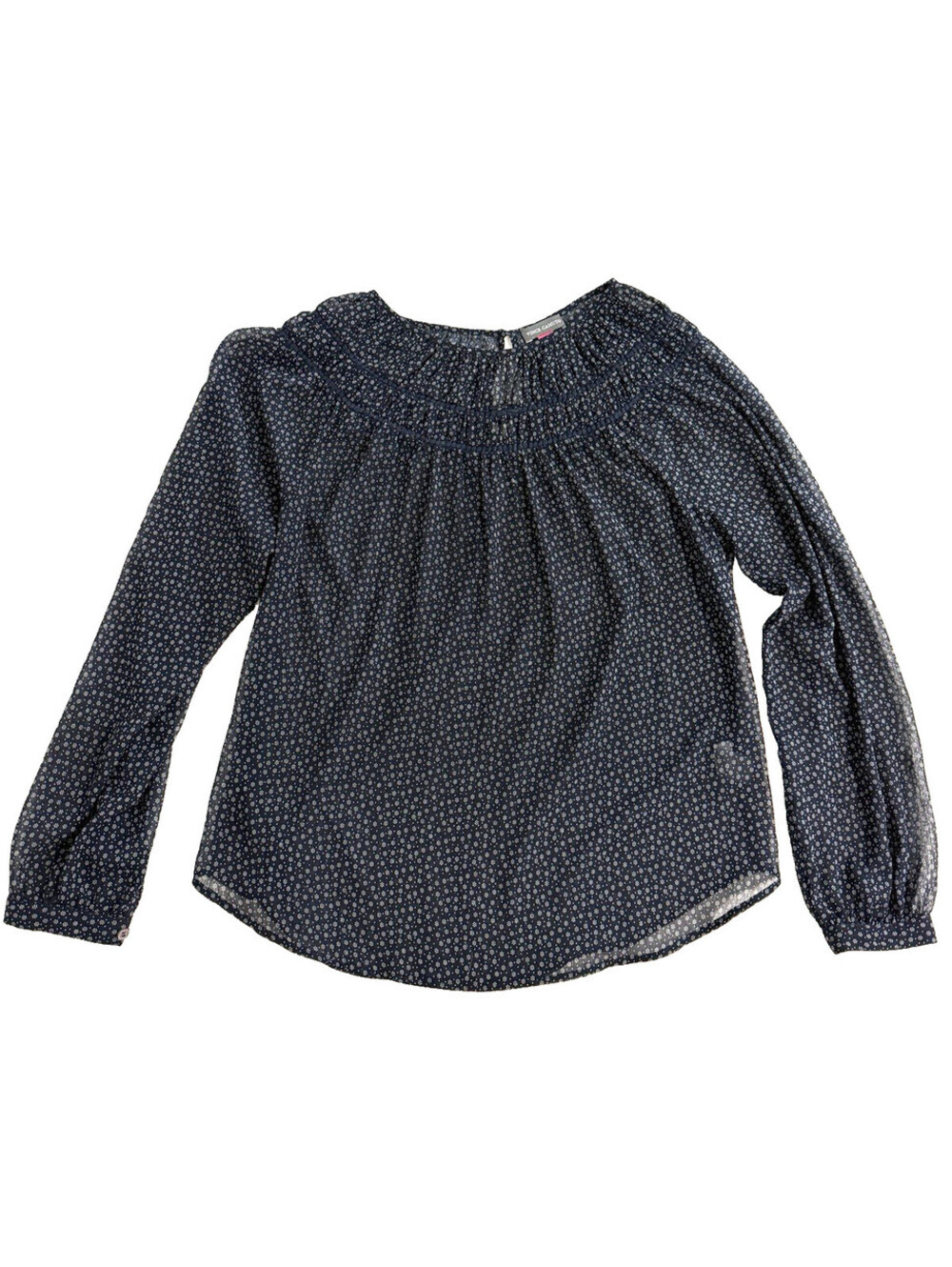Vince Camuto Women's Blue Sheer Blouse Peasant Small